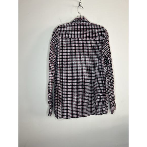 Haband Mens Pearl Snap Western Shirt Medium Long Sleeve Work Wear Flannel Collar - Picture 2 of 10